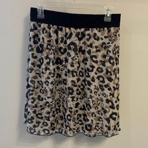 LuLaRoe Leopard Print A-Line Skirt with Black Waistband